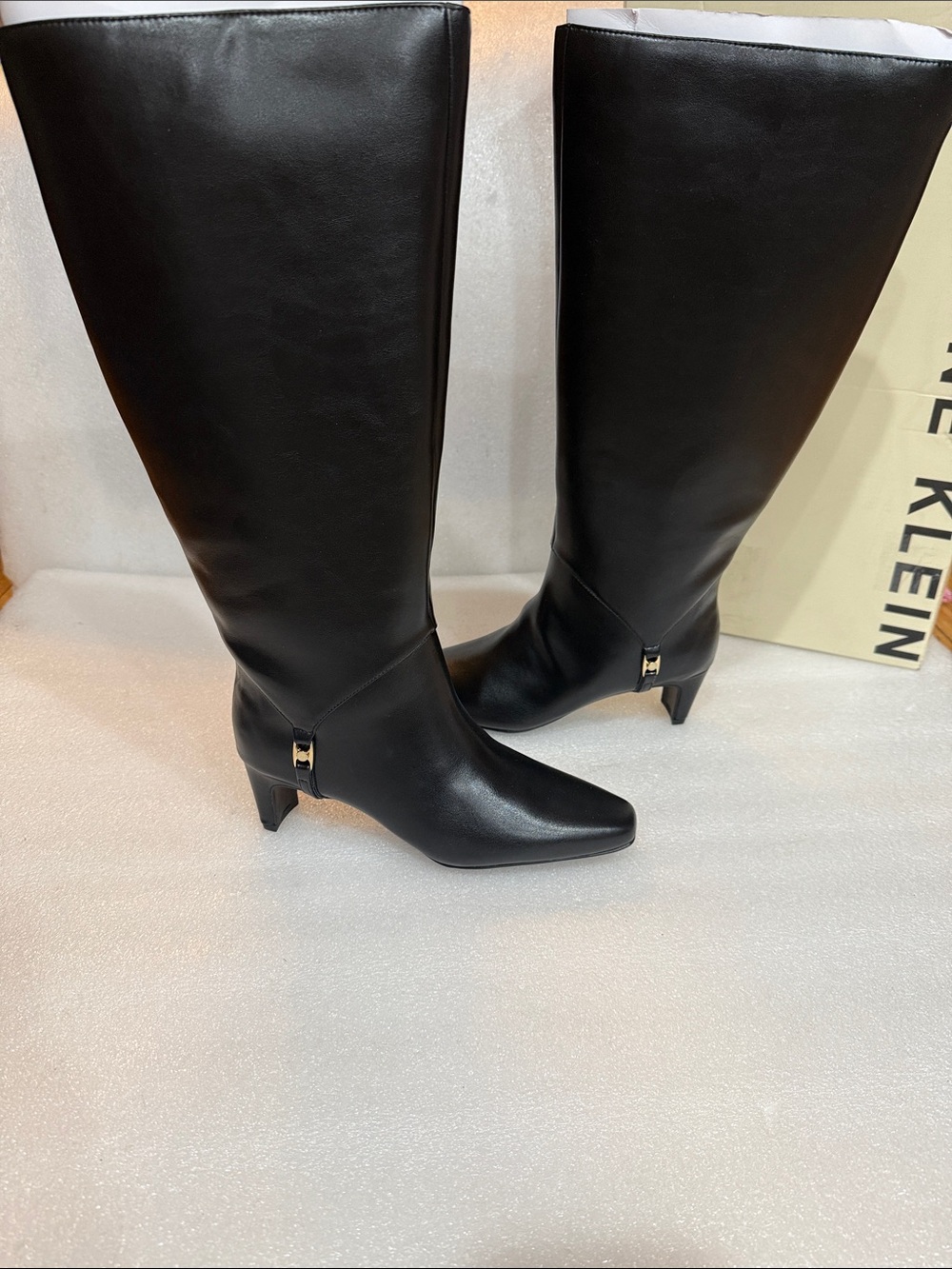 Anne Klein Iverson Wide Calf Knee High Boot Black Women's size 6 New